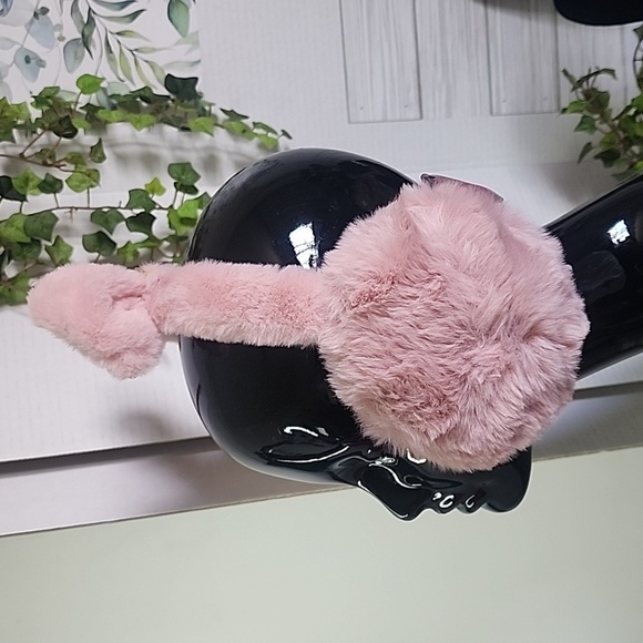Rose Pink Oversize Earmuffs with Sequin Posable Bow NEW - Picture 5 of 8